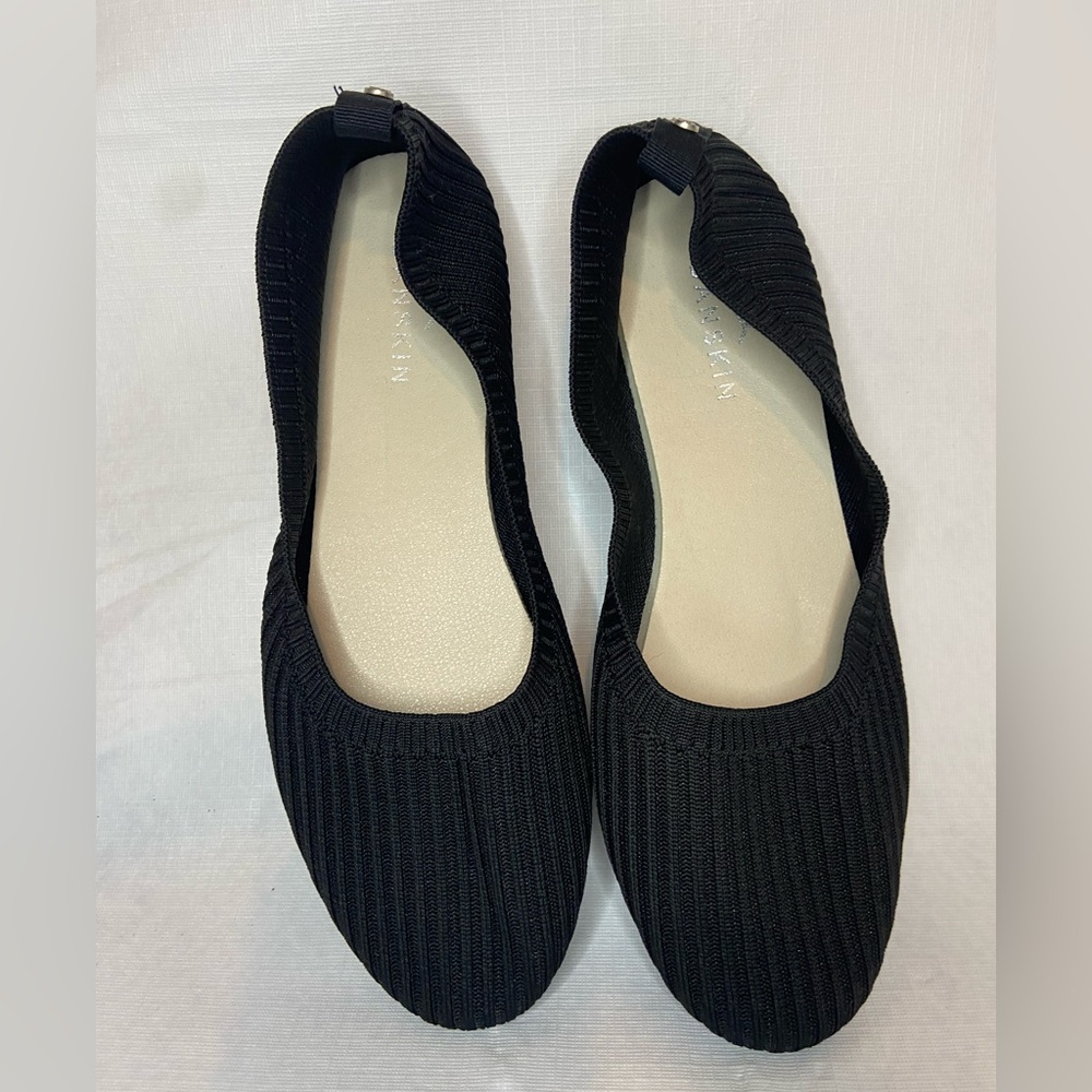 Danskin Vision Black Knit Ballet Flat Size 10M Light Packable Breathable - Picture 4 of 9
